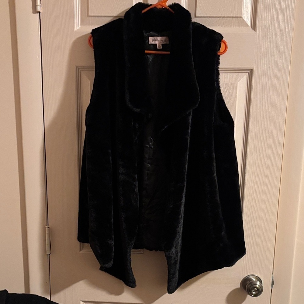 Philosophy Black Faux Fur Vest